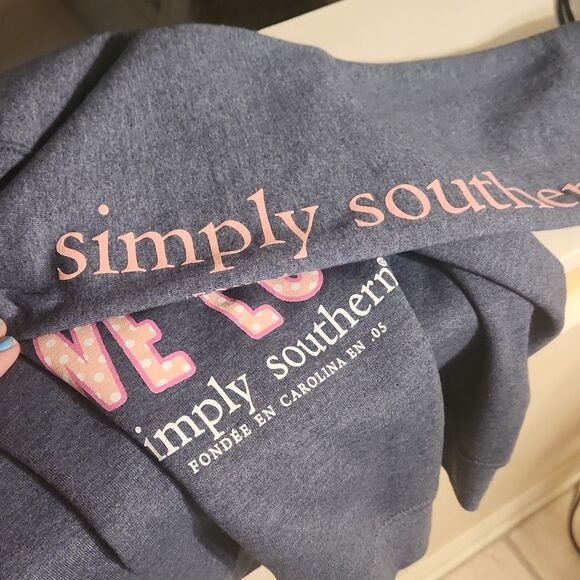 Simply Southern Women's Blue Sweatshirt "Dog Mother Wine Lover" Size S - Picture 5 of 6